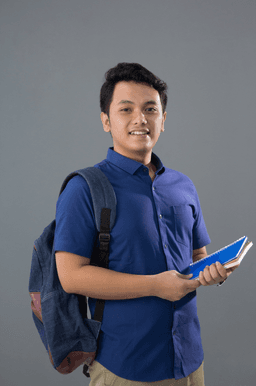 Student with backpack